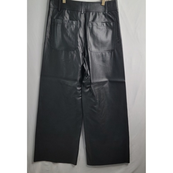 Forever 21 Pants - Forever 21 Faux Leather Wide Leg Pants Women's Size L Black NWT Rockabilly  Star